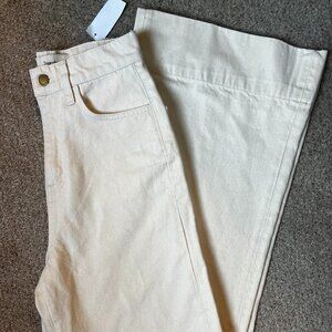 BNWT Triarchy Wide Leg Off-White Denim, Size 26